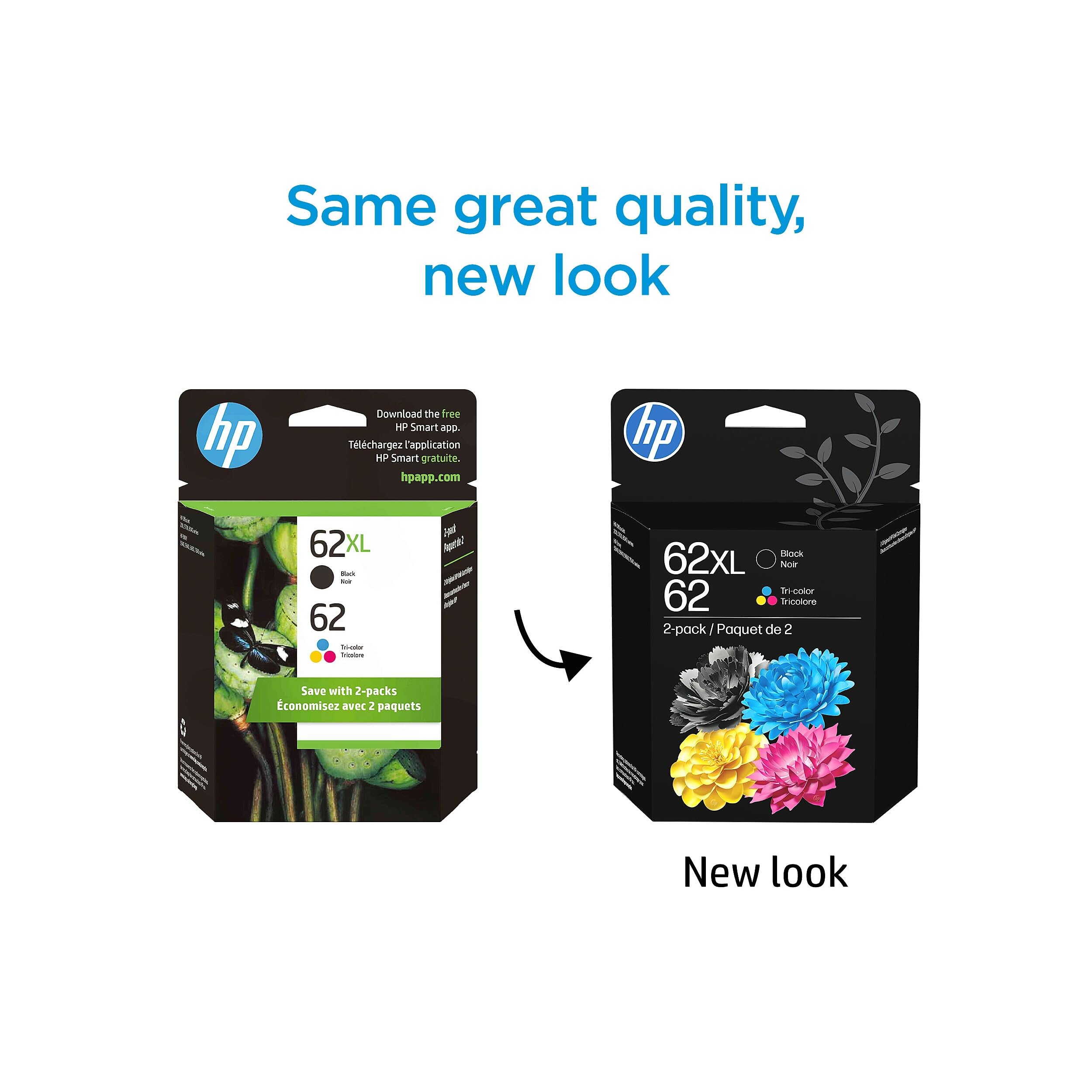 Amazon.com: HP 62 Ink Cartridge, Black XL and Tri-Color (Black XL